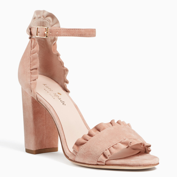 kate spade Shoes - 🆕 KATE SPADE Ruffle Suede Heel Sandals